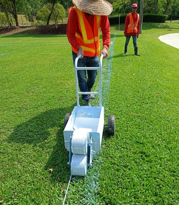 Sports field line marking maintenance